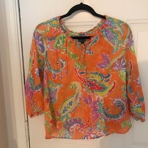 Ralph Lauren Multicolored Paisley Print Blouse